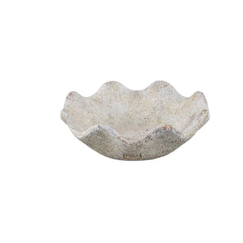PTMD Esteen Ant White round wavy shaped cement bowl S