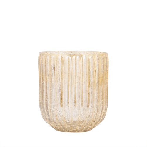 PTMD Evin Amber glass round stormlight crackle ombre S - afbeelding 1