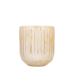 PTMD Evin Amber glass round stormlight crackle ombre S - afbeelding 1