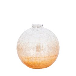 PTMD Evin Amber glass round vase crackle ombre effect L - afbeelding 1