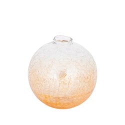 PTMD Evin Amber glass round vase crackle ombre effect L - afbeelding 2