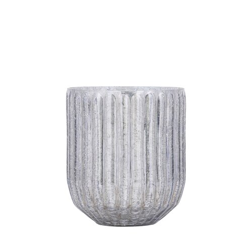 PTMD Evin Grey glass round stormlight crackle ombre S - afbeelding 1