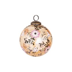 PTMD Flo Gold glass ball handpainted flowers B middle