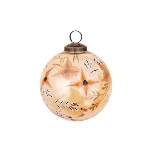PTMD Flo Gold glass ball handpainted flowers C middle