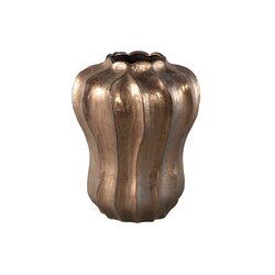 PTMD Hamish Bronze ceramic round wavy shaped vase L - afbeelding 1