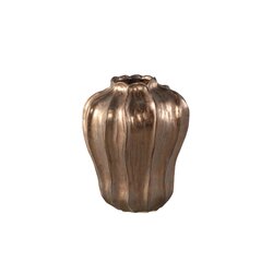 PTMD Hamish Bronze ceramic round wavy shaped vase M - afbeelding 1