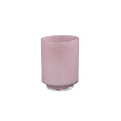 PTMD Hervy Pink glass vase round straight on foot S