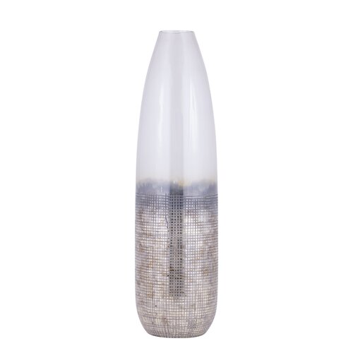 PTMD Imaria Cream round glass vase rough finish L - afbeelding 1