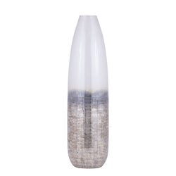 PTMD Imaria Cream round glass vase rough finish L - afbeelding 1