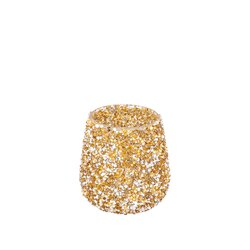 PTMD Ingra Gold glass round tealight with beads - afbeelding 2