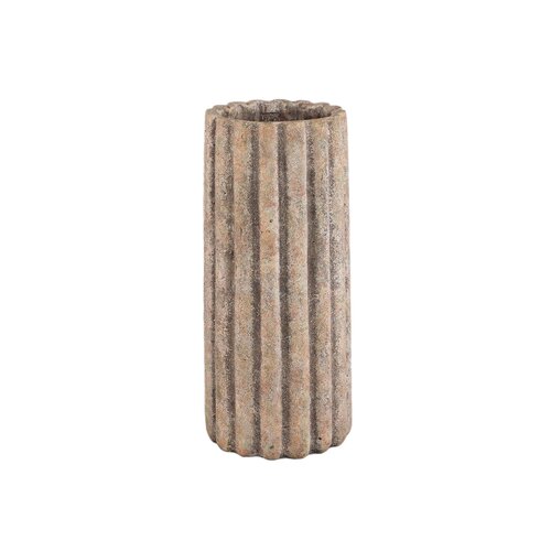 PTMD Jaydean Grey cement pot ribbed structure high S