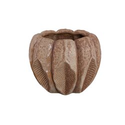 PTMD Jerdine Light Brown ceramic leaf bottom pot low L