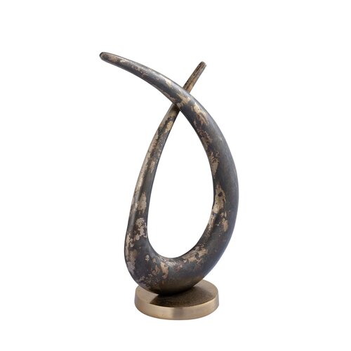 PTMD Kayen Gold alu loop shaped statue rustic finish