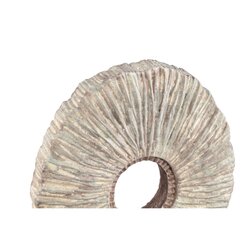 PTMD Kovi Beige cement ornament with ribbing oval - afbeelding 2