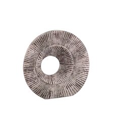 PTMD Kovi Beige cement ornament with ribbing round L - afbeelding 1
