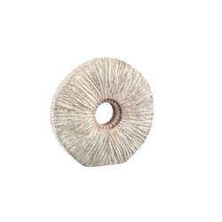 PTMD Kovi Beige cement ornament with ribbing round S - afbeelding 1