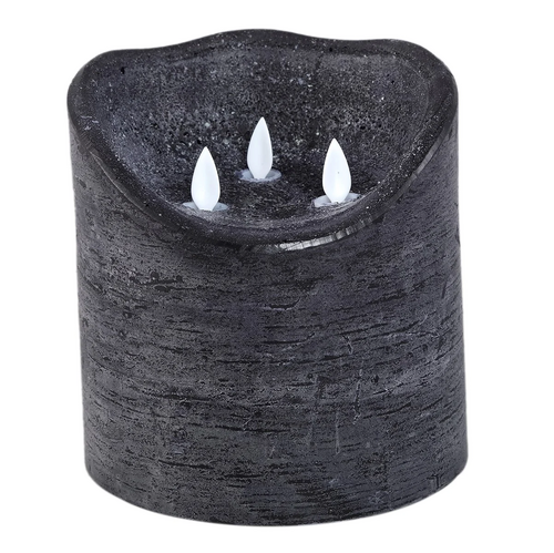 PTMD LED Light Candle rustic black moveable 3 flames