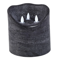 PTMD LED Light Candle rustic black moveable 3 flames