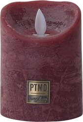 PTMD LED Light Candle rustic bordeaux moveable flame S