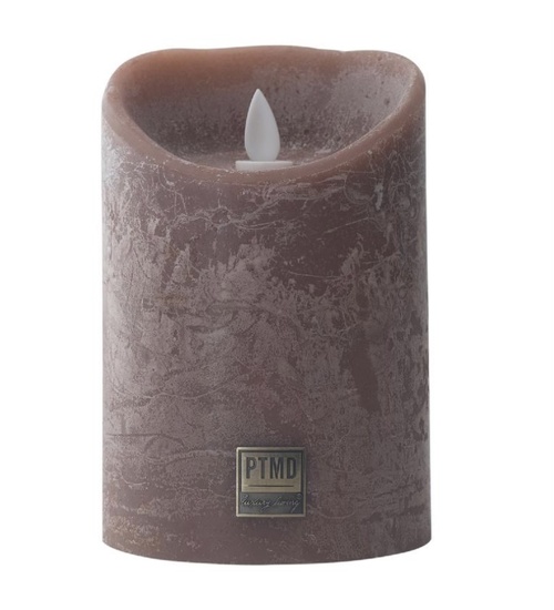 PTMD LED Light Candle rustic brown moveable flame L
