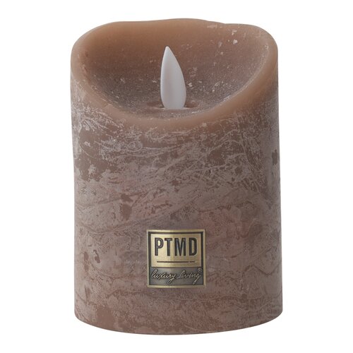 PTMD LED Light Candle rustic brown moveable flame S