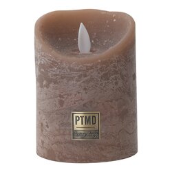 PTMD LED Light Candle rustic brown moveable flame S
