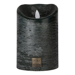 PTMD LED Light Candle rustic dark green moveable flame