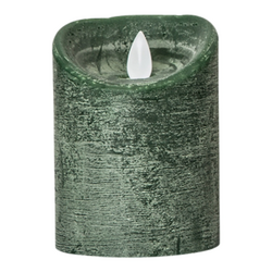 PTMD LED Light Candle rustic dark green moveable flame