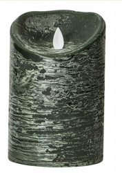 PTMD LED Light Candle rustic dark green moveable flame