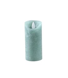 PTMD LED Light Candle rustic teal moveable flame XS