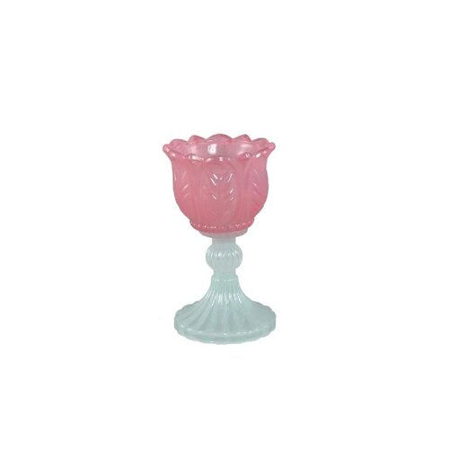 PTMD Leila Light Pink glass flower on foot tealight