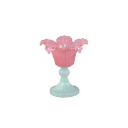 PTMD Leila Light Pink glass flower shaped tealight
