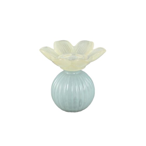 PTMD Leila Yellow glass flower on bulb candle holder