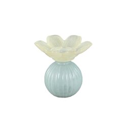 PTMD Leila Yellow glass flower on bulb candle holder