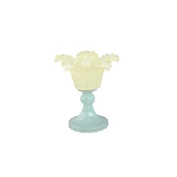 PTMD Leila Yellow glass flower shaped tealight