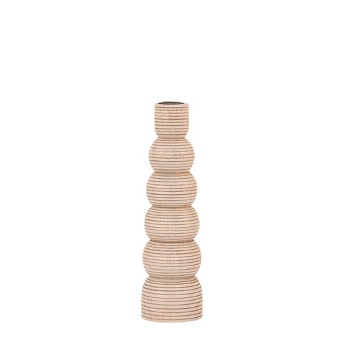 PTMD Lenna White wood candleholder rounds S - afbeelding 1