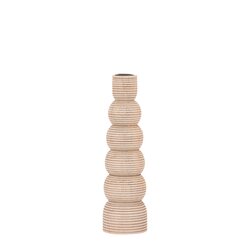 PTMD Lenna White wood candleholder rounds S - afbeelding 1