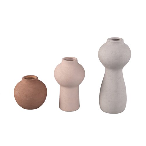 PTMD Loudon Light Pink ceramic bulby vases set of 3