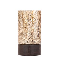 PTMD Lucell Bronze mosaic glass stormlight wooden baseM - afbeelding 1