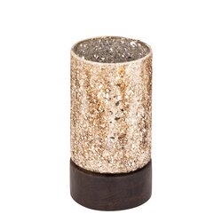 PTMD Lucell Bronze mosaic glass stormlight wooden baseM - afbeelding 2