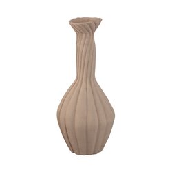 PTMD Lydia Light Brown ceramic swirl ribbed vase L