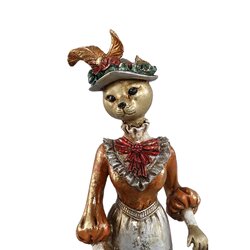PTMD Marrie Orange poly lady dressed cat statue C - afbeelding 2