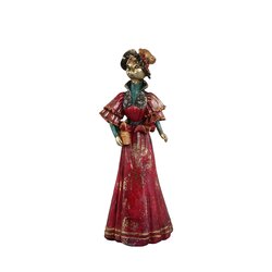 PTMD Marrie Red poly lady dressed cat statue A - afbeelding 1