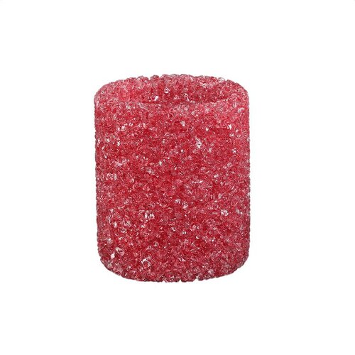 PTMD Marsella Dark Pink glass crystal tealight round L