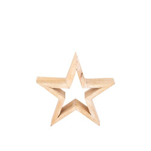 PTMD Marya Dove mango wood hollow star statue S - afbeelding 1