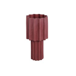 PTMD Merry Red matt glass vase ribbed design round L