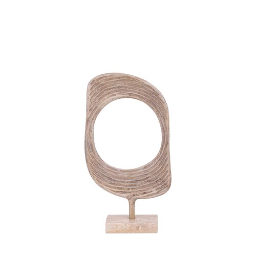 PTMD Monah Beige casted alu statue on travertine base S