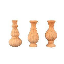 PTMD Nayda Orange ceramic round bulby vases set of 3