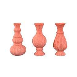 PTMD Nayda Pink ceramic round bulby vases set of 3