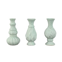 PTMD Nayda Terquoise ceramic round bulby vases set of 3